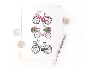 Biciclette Trio No. 2 | Watercolor Art Print