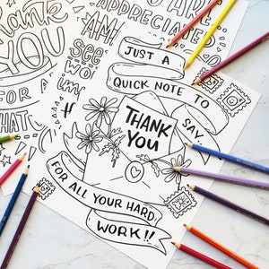 Páginas para colorear de agradecimiento a los trabajadores esenciales / Páginas para colorear de gratitud / Páginas para colorear descargables