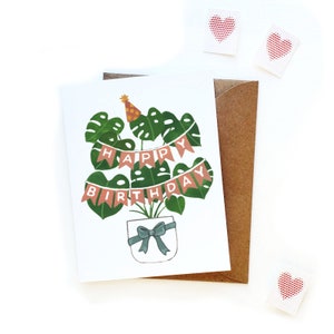 Geburtstagskarte Monstera | Crazy Plant Lady Geburtstagskarte | Moderne Geburtstagskarte | Plant Lady Karte | Geschenk Gewickelte Pflanzen