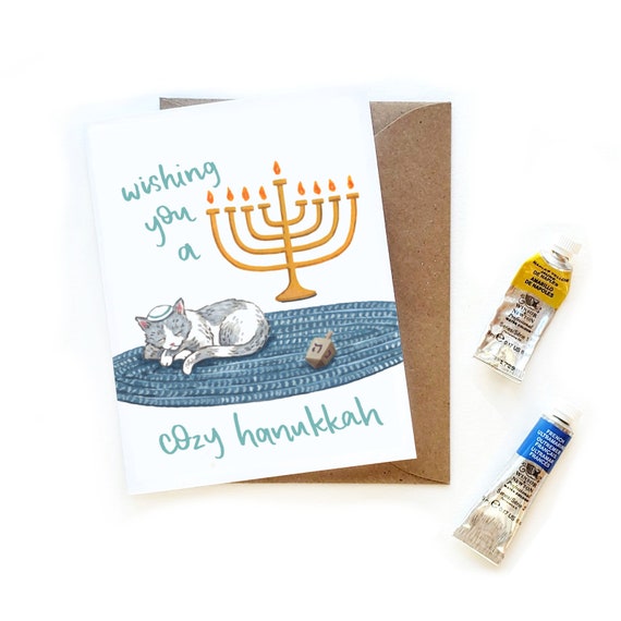 Modern Hanukkah Menorah Card Modern Hanukkah Menorah Card
