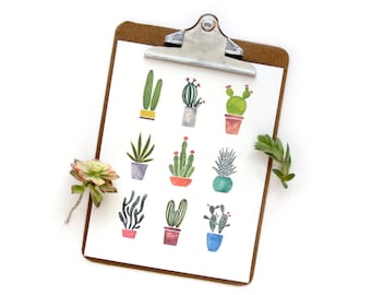 Mini Cactus Garden | Original Cacti Watercolor Art Print