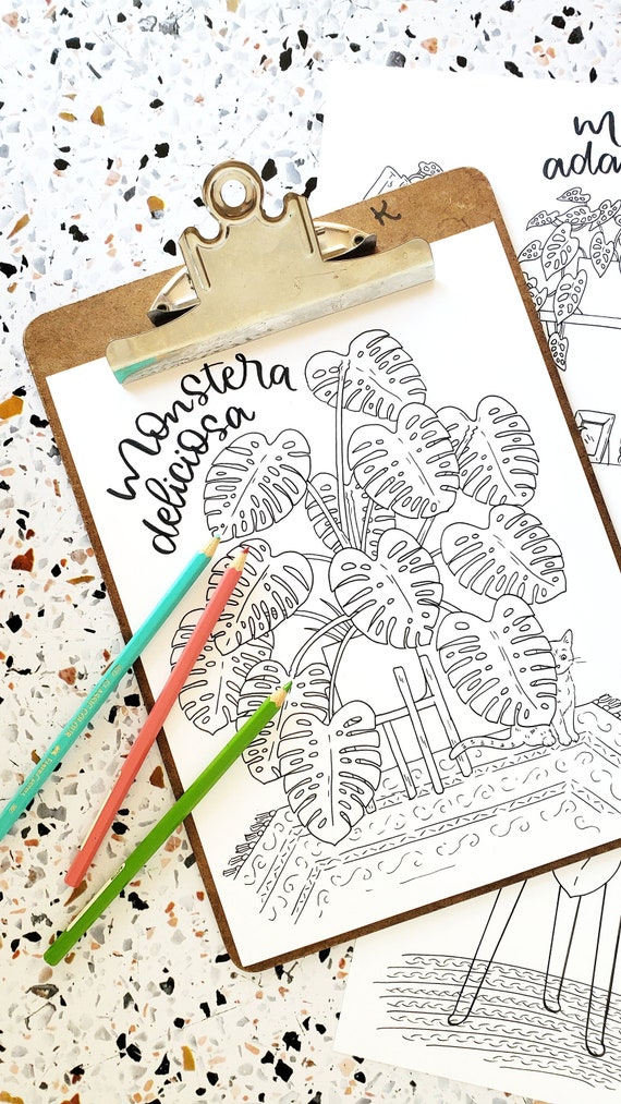 Monstera Malvorlagen | Ausmalbilder zum Ausdrucken (Digitaler Download) -  Etsy.de