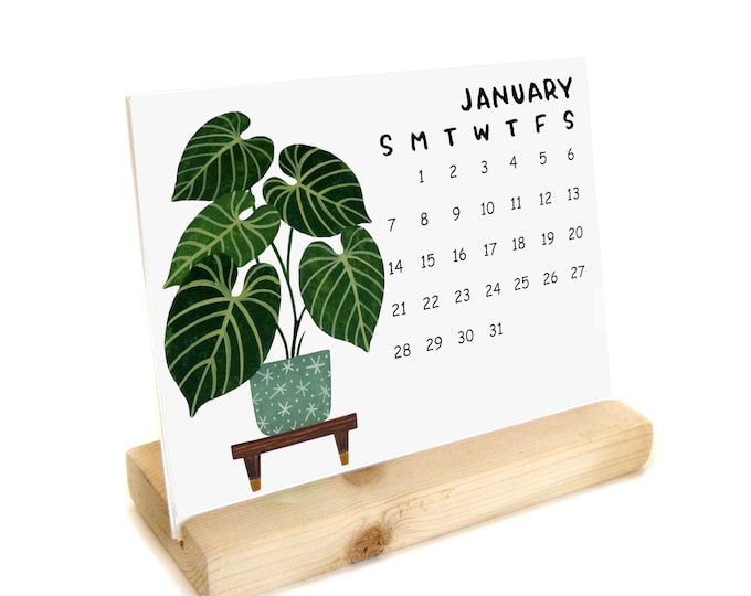 2024 House Plants Desk Calendar Refill Watercolor Handmade Desk
