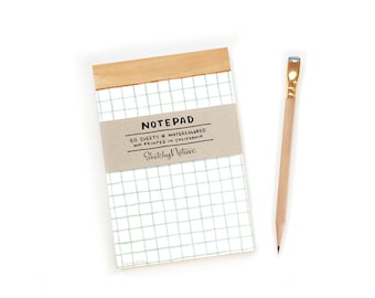 Watercolor Graph Paper Notepad | Illustrated Grid, Teacher Gift