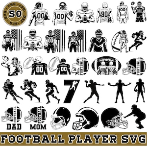 Custom Football Player Svg, Football Svg, Football Team, Football Player Svg, Football Mom Svg, Football Name Svg, Two Football Players Svg