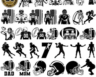 カスタム フットボール選手 SVG、フットボール SVG、フットボール チーム、フットボール選手 SVG、フットボール ママ SVG、フットボール名 SVG、2 人のフットボール選手 SVG