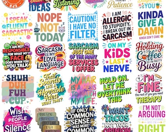 Sarcastic PNG Bundle, Sarcastic Quotes, Funny Sarcastic Svg, Sublimation Designs, Sarcastic Keychain PNG, Sarcasm Png, Digital Download