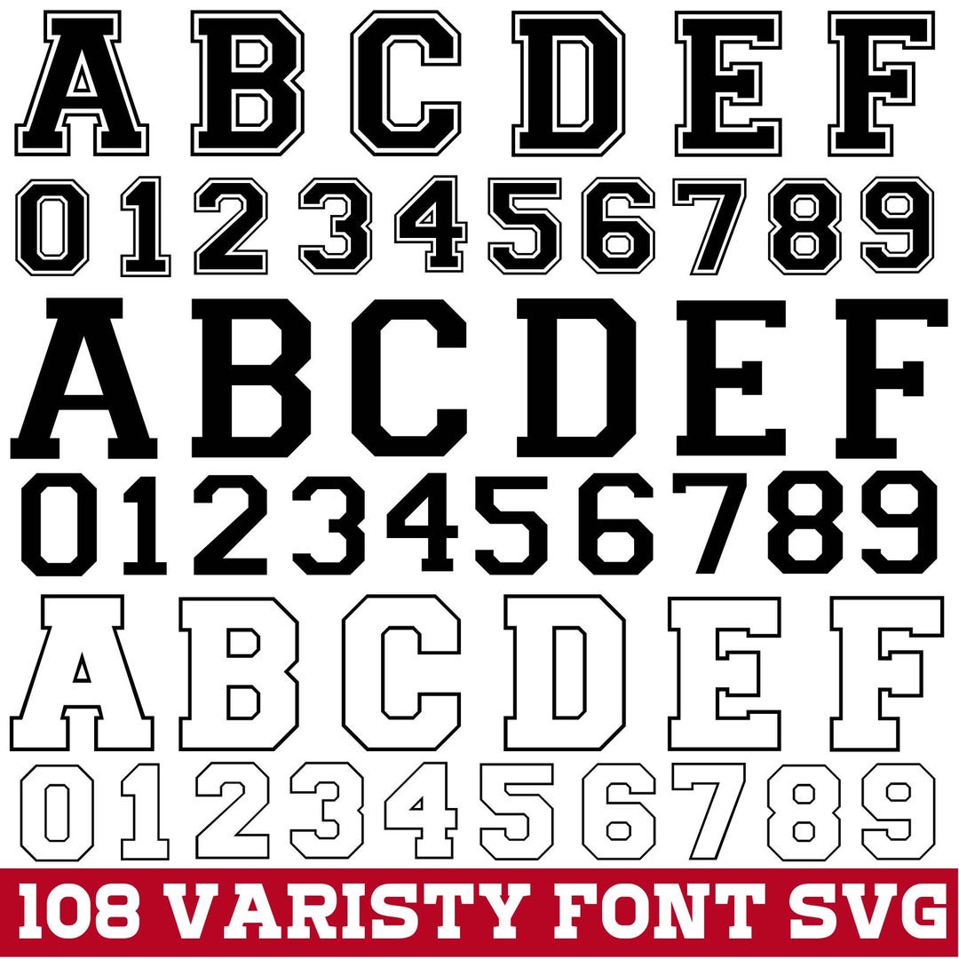 Varsity Font Svg, Jersey Font Svg, Sports Svg Alphabet, Varsity Letters ...