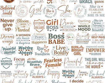 Woman Affirmation SVG Bundle, Women Empowerment svg, Strong woman Svg, Positive Quote, Girl Quotes Svg ,Girl Power Positive Quotes, Cut File