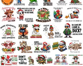 Sarcastic Animal Quotes PNG Bundle, Funny Quotes Tshirt Png, Adult Humor Png, Funny Animal Saying Png, Sarcasm Png, Trendy, Digital Download