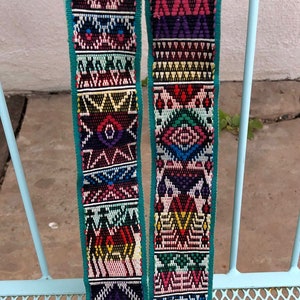Collectors Guatemalan FAJAS handwoven Belts ONE BELT / Green 84&quot;