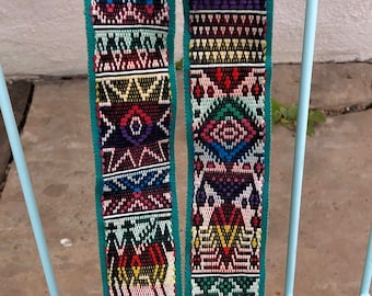 Collectors Guatemalan FAJAS handwoven Belts ONE BELT / Green 84"