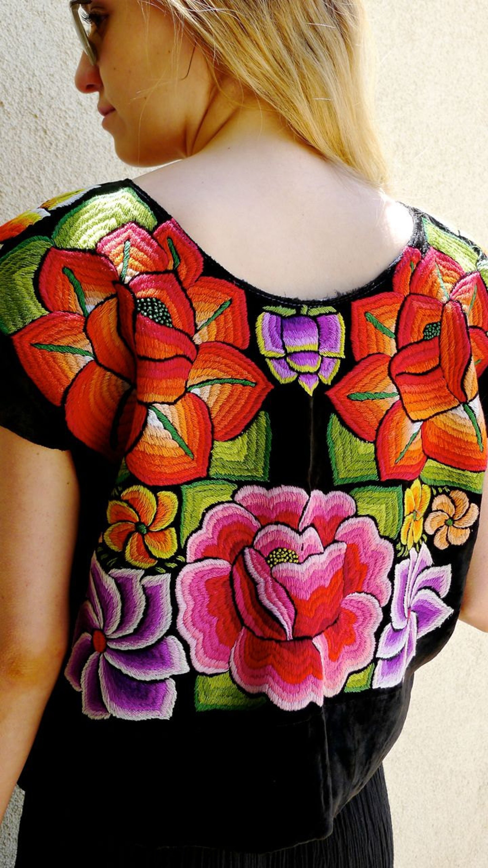 Coleccionistas bordado terciopelo mexicana Tehuana huipil