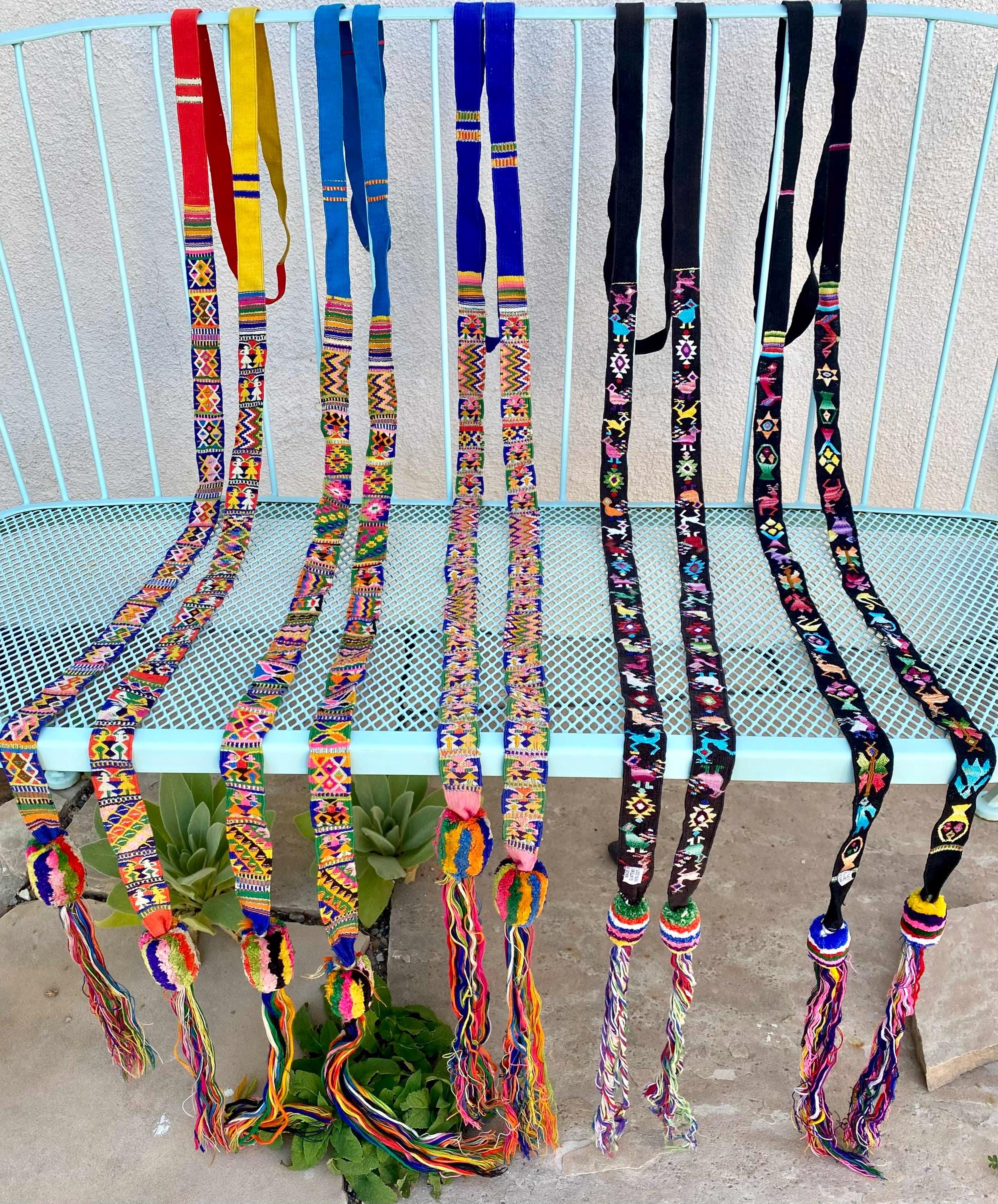 Collector Guatemalan NEW CINTAS / hair wraps handwoven Zunil - FOUR -Sold Separately - Free Shipping