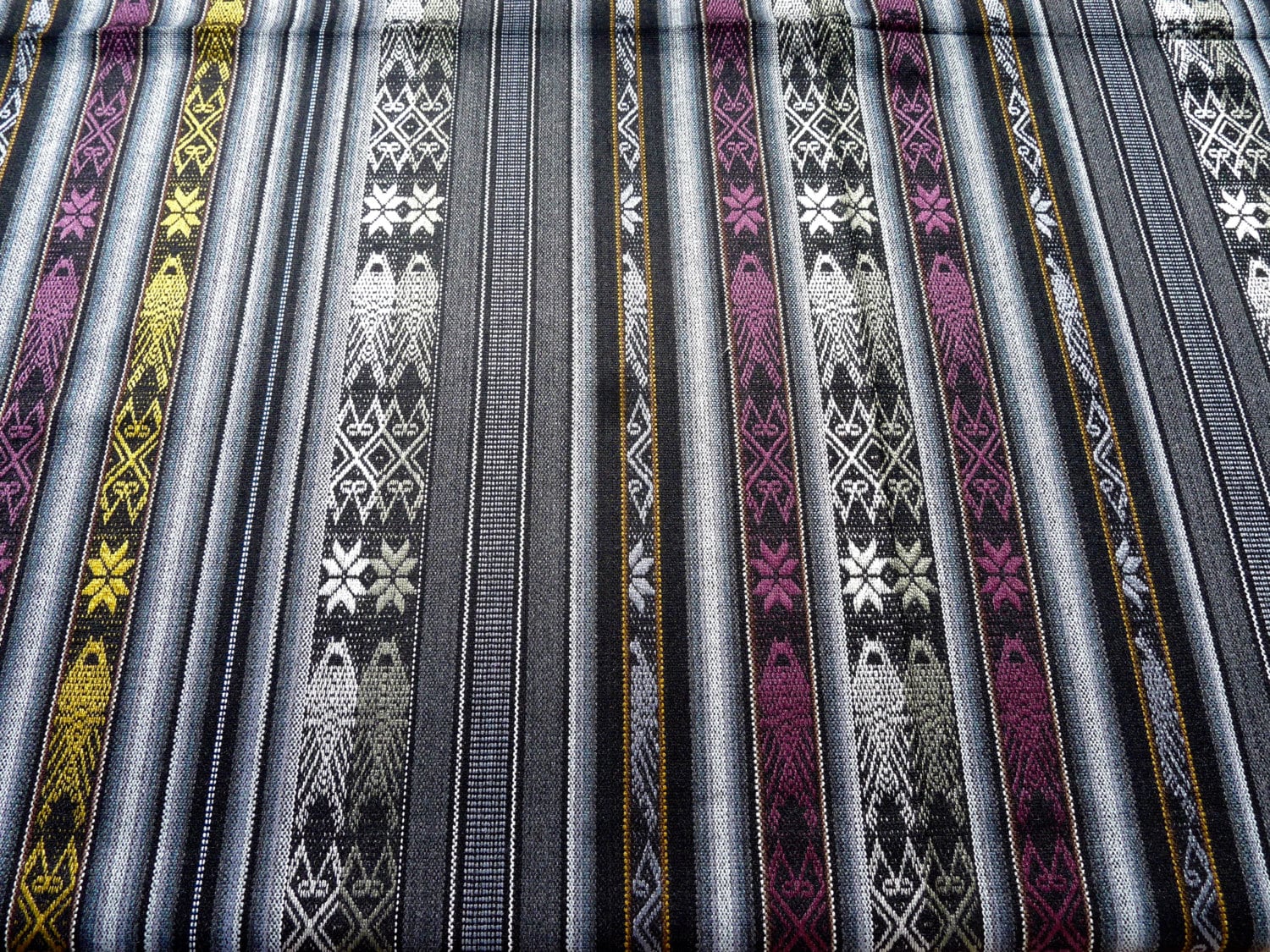 Ecuador Fabric 54wide yardage tablecloth w/fringe Andean Etsy