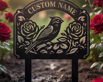 Decoración de pared metálica personalizada con silueta de mariposa, letrero decorativo personalizado para jardín y exteriores, decoración floral para patio trasero, regalo del Día de la Madre para ella.