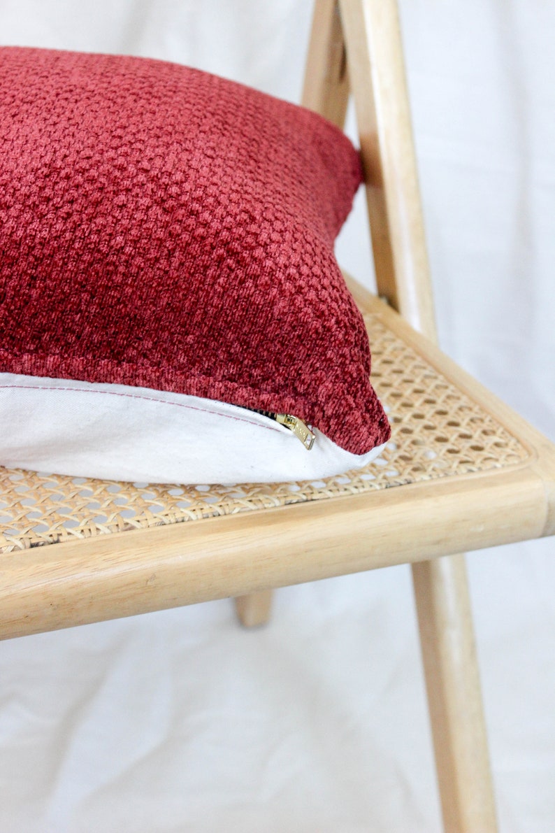 Rust red fabric Canvas Pillowcase 16x16