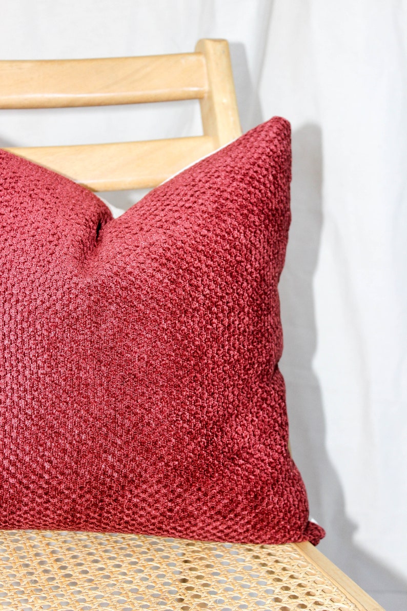 Rust red fabric Canvas Pillowcase 16x16