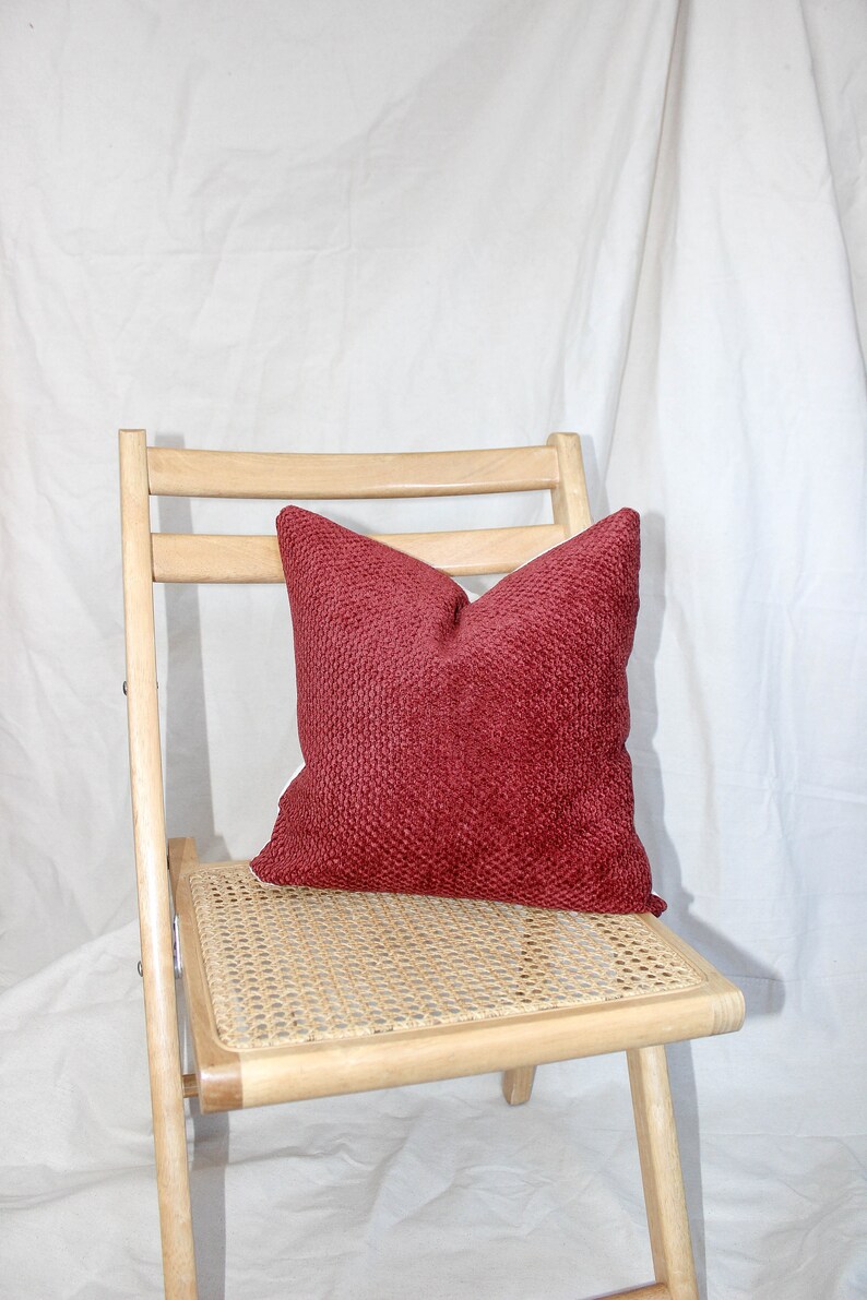 Rust red fabric Canvas Pillowcase 16x16