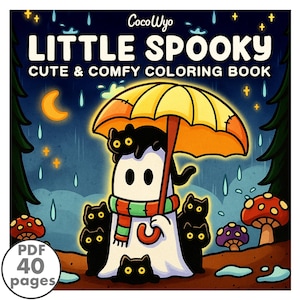 Little Spooky Coloring Pages | Coco Wyo | Bold and Easy | Cute and Comfy Halloween Coloring Book | For Kids and Adults | 40 Pages | PDF