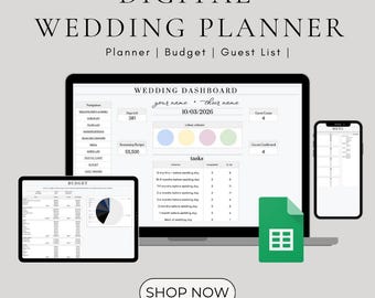 Digital Wedding Planner Spreadsheet