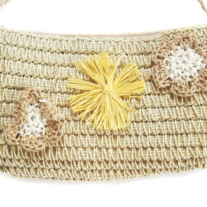 Beige Straw Crossbody Bag image 2