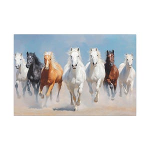 Canvas Art, Running Horse Painting, Home Decor Wall Art, Animal Lover Gift, Western Style Decor, Horse Artwork
