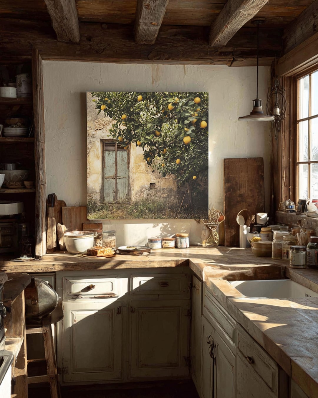 Rustic Grove Rustic Lemon Grove Canvas Wall Art: Farmhouse Kitchen Decor - Etsy