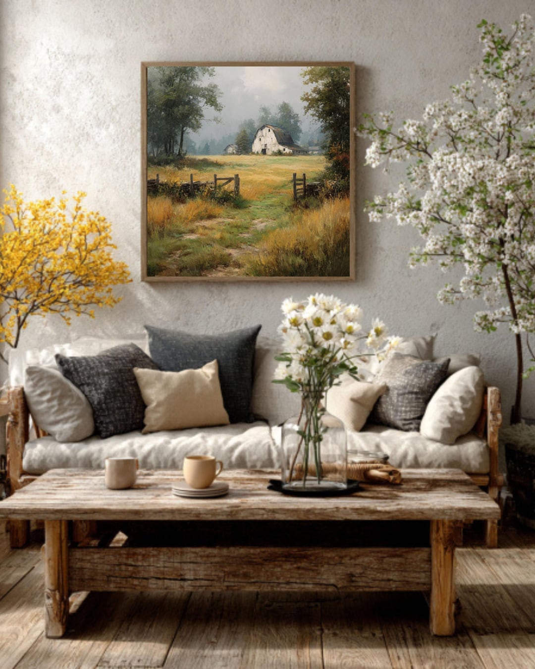 Rustic Barn Landscape Wall Art – Farmhouse Countryside Decor - Etsy