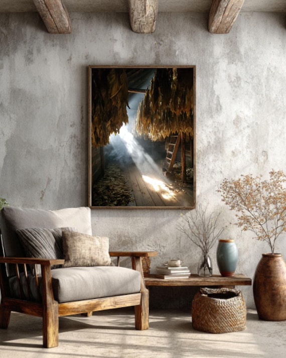 rustic tobacco Rustic Tobacco Barn Canvas Art – Farmhouse Vintage Wall Decor