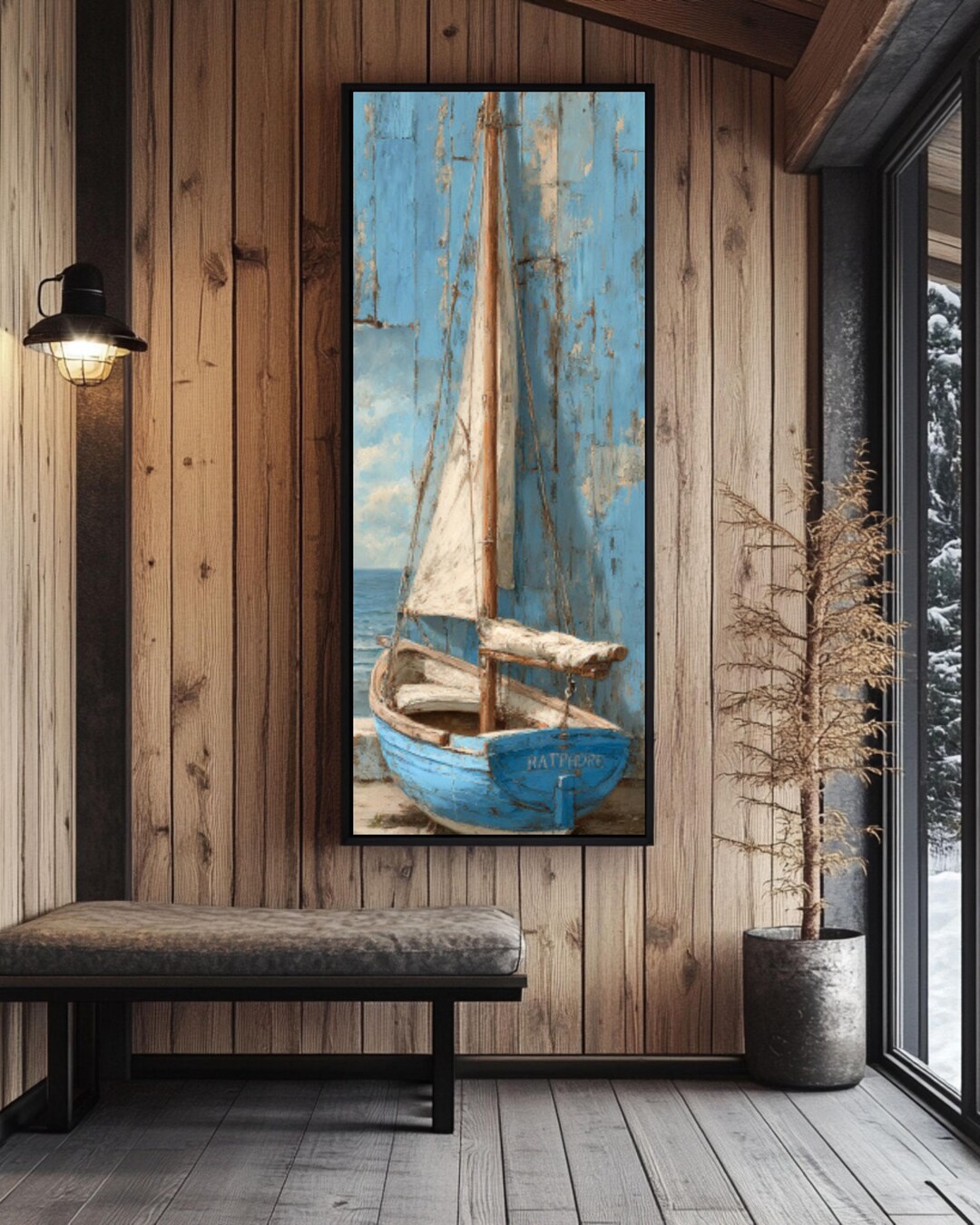 Rustic Sailboat Canvas Print: Vintage Nautical Wall Art - Etsy