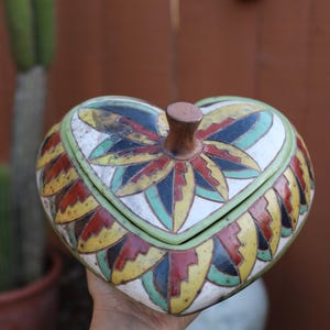 Handmade Mexican Jewelry Box, Chocolate box, Artisan Keepsake Storage, Pre-Hispanic Decor