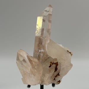 Clear Quartz Cluster on Stand | Natural Quartz Crystal Specimen | Standing Crystal Cluster | Mineral Home Decor
