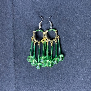 green dangle earrings