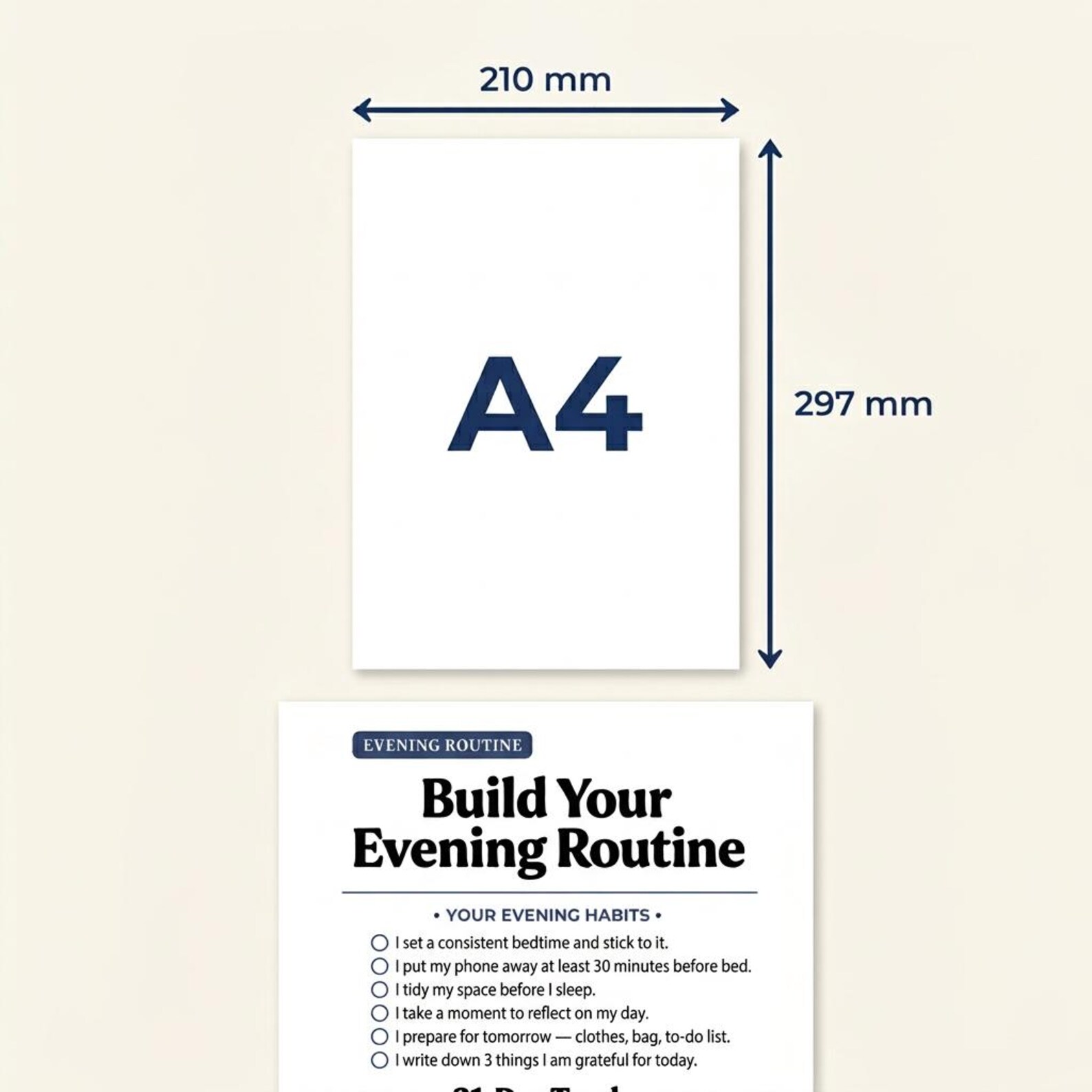 Evening Routine Tracker Printable | 31 Day Habit Tracker PDF | Daily ...