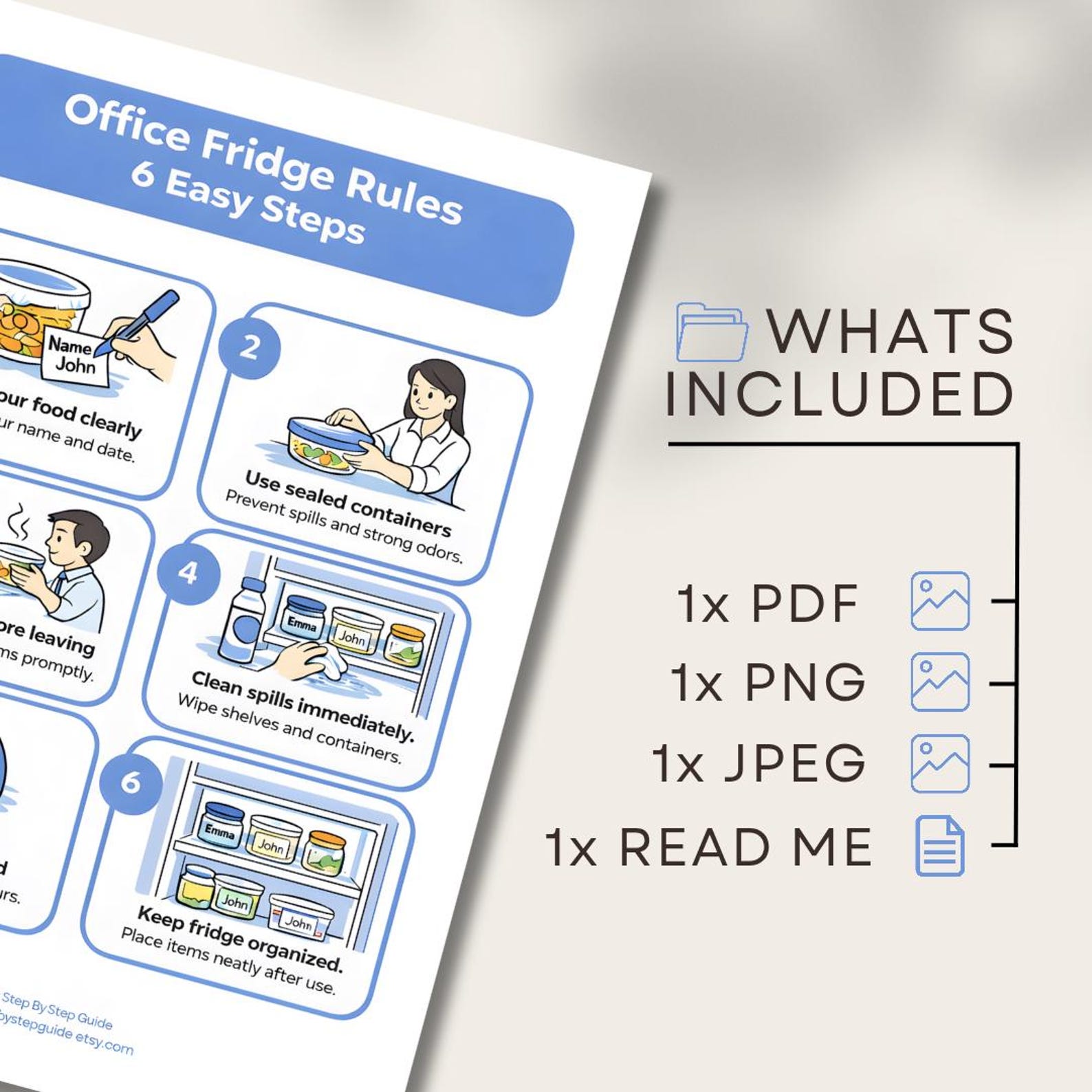Office Fridge Rules Printable Sign | Workplace Refrigerator Etiquette ...