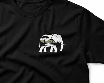Elephant Graphic Tee: Unisex Polyester-Blend Safari Shirt