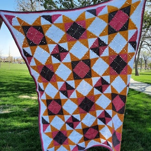 Granny Square Crochet Blanket PDF Pattern crochet pattern , Quilt Sunburst Crochet Quilt inspired, easy crochet afghan image 6