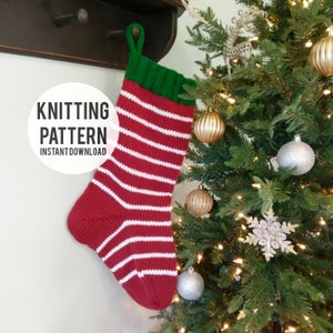 Striped Christmas Stocking knitting pattern