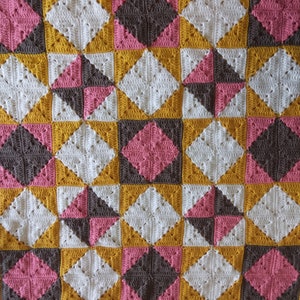 Granny Square Crochet Blanket PDF Pattern crochet pattern , Quilt Sunburst Crochet Quilt inspired, easy crochet afghan image 9