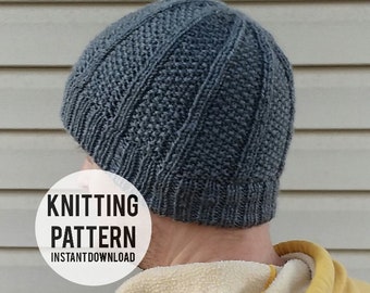 Hat knitting pattern, adult hat pattern, child hat pattern, toddler hat pattern, easy hat knitting pattern, multiple sizes- Northside Hat