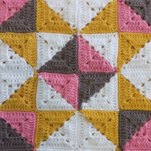 Granny Square Crochet Blanket PDF Pattern crochet pattern , Quilt Sunburst Crochet Quilt inspired, easy crochet afghan image 8