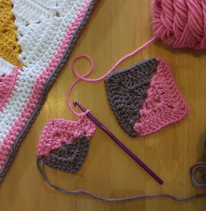 Granny Square Crochet Blanket PDF Pattern crochet pattern , Quilt Sunburst Crochet Quilt inspired, easy crochet afghan image 10