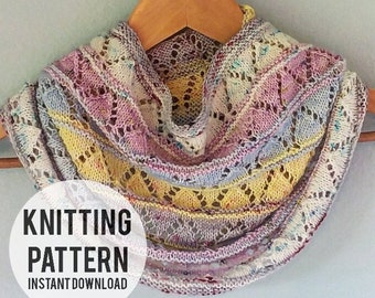 Cowl Knitting Pattern, mini skeins knitting pattern, lacy cowl pattern-  En Pointe Cowl