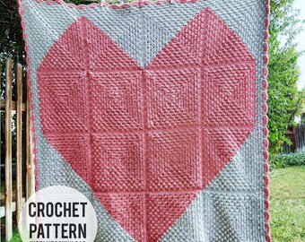 Granny Square Crochet Baby Blanket PDF Pattern - crochet pattern , Little Love Baby Blanket, Quilt inspired, easy crochet afghan