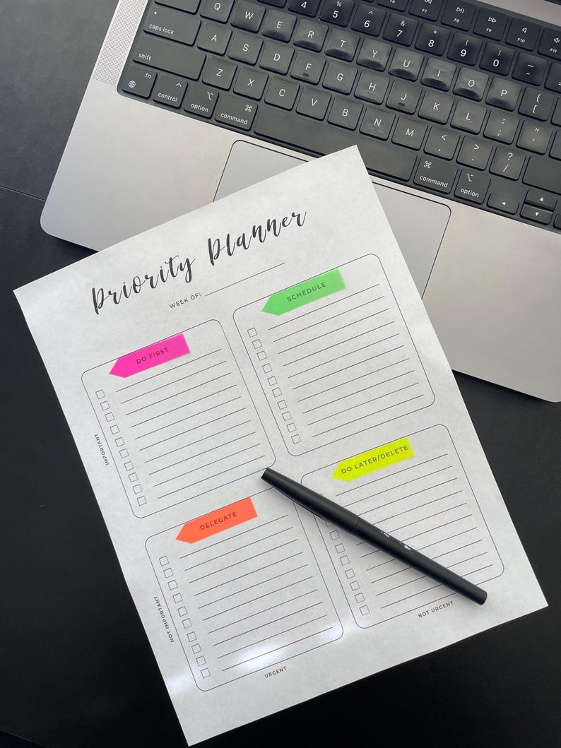 Priority Planner | Eisenhower Matrix Task Board | Productivity ...