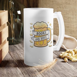 Frosted Beer Mug, Beer Lover&#39;s Gift, Personalized Frosted Glass, Humorous Beer Stein, Fun Kitchen Decor, Unique Party Favor