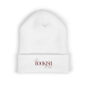 Bookish Classic Cuffed Beanie, Cozy Knitted Hat for Readers, Winter Accessory, Gift for Book Lovers, Embroidered Beanie