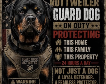Rottweiler Tactical Metal Sign / Guard Mode Activated Dog Wall Decor