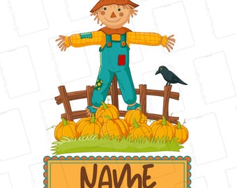 Fall | Scarecrow | Pumpkins | Personalization | Kids | PNG for DTF and Sublimation